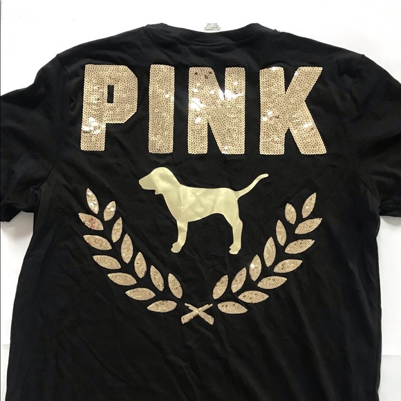 PINK Victoria's Secret Tops - New Victorias Secret Pink Medium Bling short sleeve T-shirt.  plus free gift